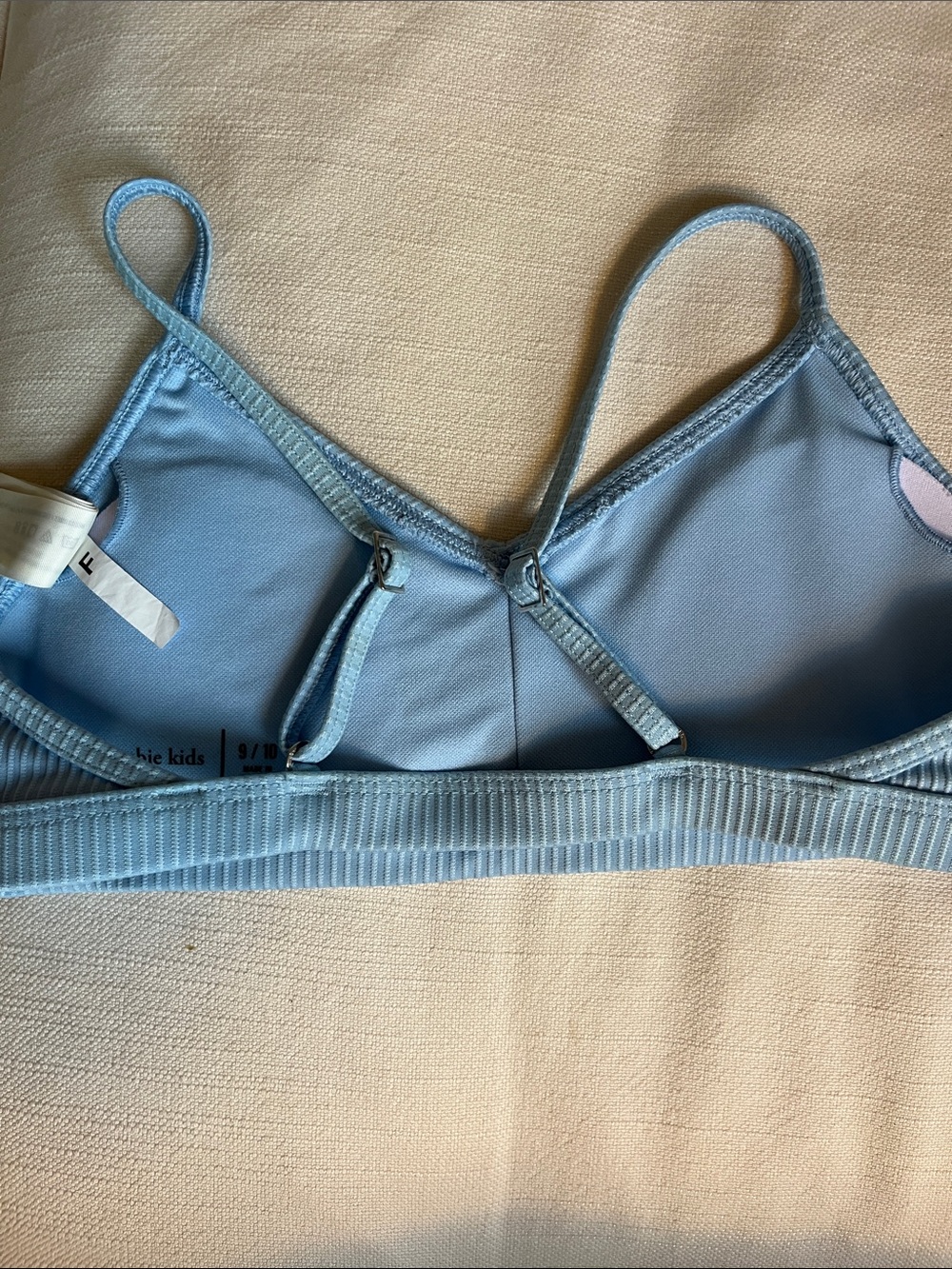 Abercrombie and Fitch kids Light Blue Ribbed bikini top size 9/10 - Picture 3 of 4